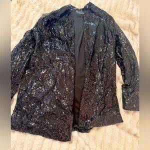 Cupshe Black Sequin Blazer - Statement PieceSize Small